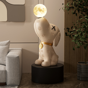 Grande lampe sur pied LED en forme de lune pour chien Beagle, idéale pour salon, meuble TV, cadeau de pendaison de crémaillère - Product Image 5