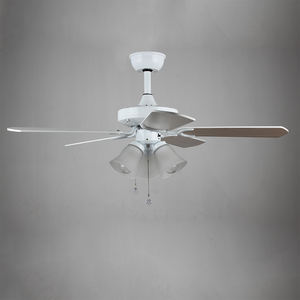 Ventilador de techo con luz LED con control remoto, aspas de madera, ventilador decorativo moderno para el hogar, Material Base de hierro, blanco cálido - Product Image 3