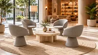 Tables à manger modernes et contemporaines en MDF à prix abordable avec design à panneaux pour la maison et l'hôtellerie, fabriquées en Chine