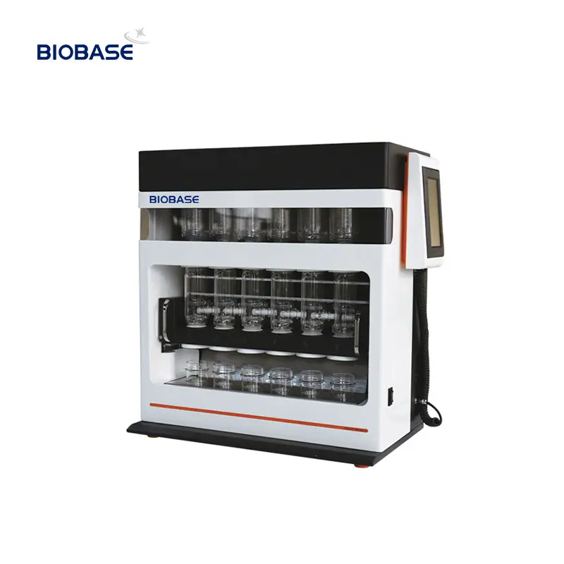BIOBASE China Descuento RT + 5-280 Grados 6PCs Muestras Extractor automático Soxhlet Analizador de grasa Sistema de extracción Soxhlet