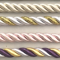 Nouveauté Prix de gros Cordon torsadé en guipure macramé tricotin doré 4 mm pour rideaux, coussins et décoration de canapé