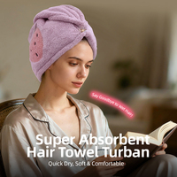 Serviette en microfibre satinée super absorbante magique pour femmes, turban à séchage rapide, serviette de séchage des cheveux