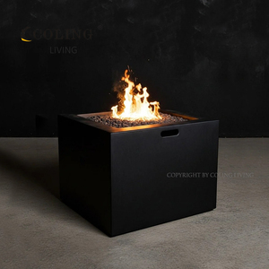 Mesa de Fogata de Fibra de Vidrio y Concreto a Gas, Moderna y Lujosa, Coling Living L007, Uso Interior/Exterior, Independiente, 50000-74999 BTU - Product Image 1