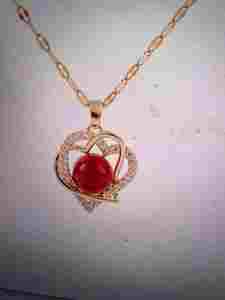 Collar de Cadena de Eslabones de Acero Inoxidable Chapado en Oro con Colgante de Corazón, Trébol y Gota de Agua con Corte Esmeralda para Mujer - Product Image 5
