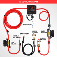 Nouveau kit isolateur de batterie double intelligent HaoRui 12-24V 140A étanche, sensible à la tension numérique, interrupteur isolateur VSR 4P pour voiture, camping-car, bateau