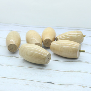 Eucalyptus Wood Round Feet Egg Shaped 10mm Conical Furniture Legs Easy Installation Rustic Style Hardware Accessories - Product Image 1