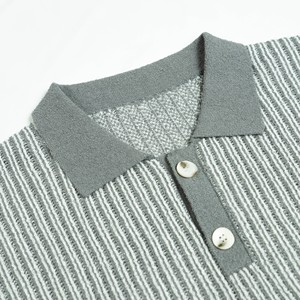 AiNear Design logo personalizzato all'ingrosso Oem & Odm Casual a maniche corte collo <span class=keywords><strong>Polo</strong></span> a righe <span class=keywords><strong>Jacquard</strong></span> maglia maglia maglia maglia maglia da uomo t-shirt maglione - Product Image 2