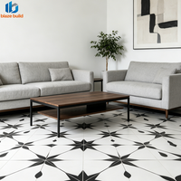 Carreaux de sol en porcelaine mate 800x800mm à motif floral géométrique, antidérapants et résistants à l'usure, pour décoration intérieure – Vente directe usine