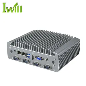 2つのLANポートと6つのシリアルポートを備えた安価なファンレス産業用PC組み込みコンピューター第6世代コアi5 6200u