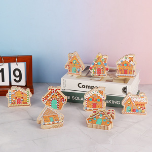 Adornos navideños de madera para el hogar, artesanía sin terminar para decoración, venta al por mayor - Product Image 2