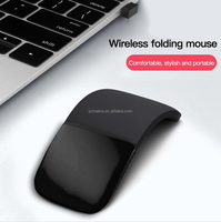 BT 3D Mini souris à pavé tactile sans fil souris optique à arc ergonomique pour ordinateur portable tablette conception pliante en Stock