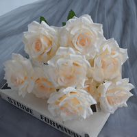 9-Köpfiger Blumenstrauß aus Seidenrosen, Handgefertigte Realistische Kunstblumen im Modernen Stil, Langlebig, aus China, für Muttertag, Weihnachten, Ostern