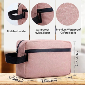 Sac de toilette de voyage pliable multifonction en tissu Oxford, grande capacité, imperméable, unisexe, usage quotidien, couleur unie - Product Image 6