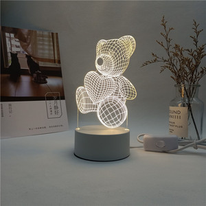 Toptan OEM Özel Tasarım 3D İllüzyon Gece Lambası Akrilik Levha LED Başucu Lambası Ev İçin Özel Logo - Product Image 6