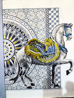 Personnage fait à la main verre mosaïque mur hôtel mur salle de bain décor luxe verre mosaïque Art Mural