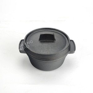 Mini <span class=keywords><strong>cocotte</strong></span> en <span class=keywords><strong>fonte</strong></span> pré-assaisonnée avec couvercle et deux poignées, petite casserole individuelle - Product Image 3