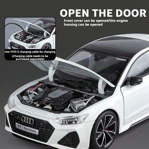 نموذج سيارة MS RC Key RS7 بمقياس 1/18، لعبة سيارة مصبوبة، نموذج مركبة من سبائك المعدن، هدية للأولاد، مجموعة للكبار، KMM OEM/ODM مع صوت وإضاءة - Product Image 3