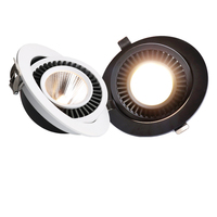 Spot encastré COB orientable 3W 5W 7W 12W, en aluminium, moderne, noir et blanc, éclairage commercial LED pour plafond