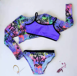 Nouveauté : Maillots de bain réversibles pour enfants et tout-petits, sans manches, dos nu, bikinis à double couche, motifs floraux hawaïens, maillots de bain pour filles - Product Image 6