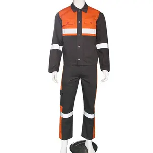 Uniform sets Contrast Color Match cloths Labour Wear Auto Repair Man Work Cloth Top Pants