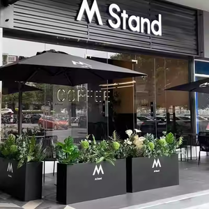 Moderna casa rettangolare in metallo per esterni vaschette in vaso di fiori decorativi accessori per giardino decorativo a scopo - Product Image 6