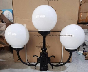 โคมไฟสวนเหล็กกลางแจ้ง หลอดไฟ LED พร้อมโคมแก้ว แสงวอร์มไวท์ 2700K IP66 หลอดไฟ A19 แบบไม่ถอดได้ ใช้ไฟ AC 220V ติดตั้งแบบกึ่งฝัง - Product Image 4