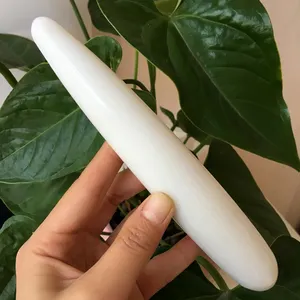 Natural Crystal Dildo Crystal Penis Safe Women Sexy Masturbation White Jade Massage Wand