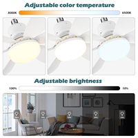 Ventilateur de plafond E27 de haute qualité avec lumière LED à gradation et télécommande 85-265V Design moderne pour salon étude usage domestique