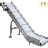 Système de Convoyeur Incliné à Bande en PVC de Qualité Alimentaire Personnalisé / Élévateur à Godets à Bande Cannelée pour la Transformation Alimentaire / Machine de Levage en SUS304
