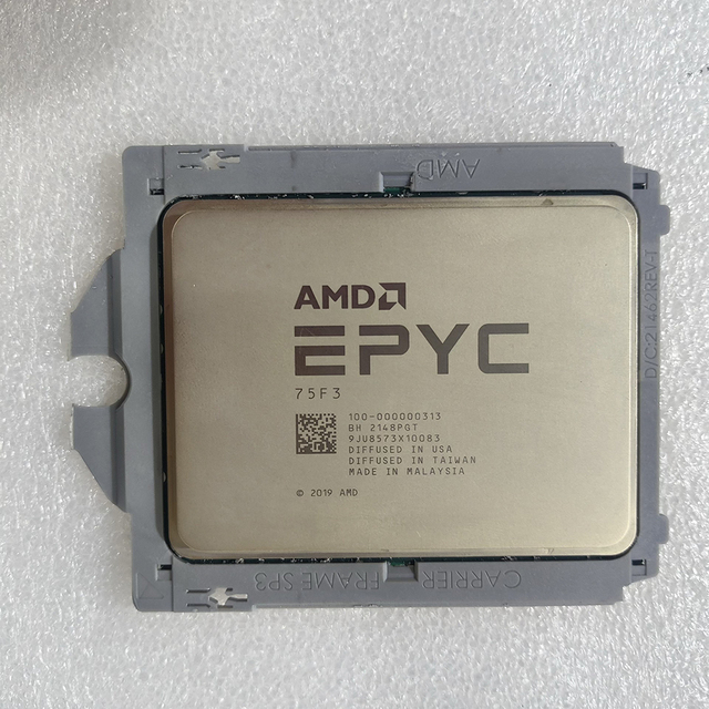 Used AMD EPYC 75F3 CPU (32 Cores, 64 Threads, 2.95GHz, 256MB, 280W, SP3 Socket, High-Frequency Server Processor)