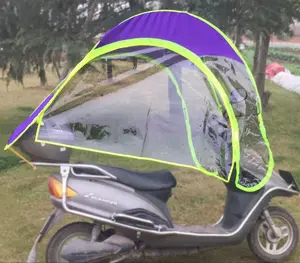 Payung Sepeda Motor Tertutup Penuh, Payung Pelindung Terik Matahari Tahan Angin Luar Ruangan untuk Hujan, Payung Skuter Listrik