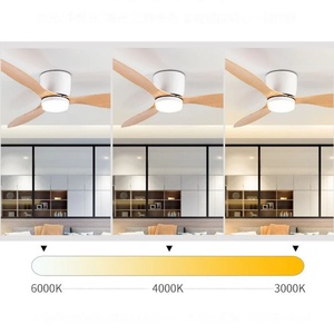 Off-the-shelf Straight Hair Flush Mount Exclusive 3 Leaf >48 Inch Inverter <b>Remote</b> <b>Control</b> AC 6-Speed LED Household <b>Ceiling</b> Fan - Product Image 3