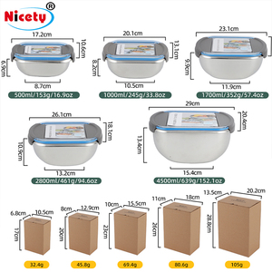 Thép không gỉ hình bầu dục Bento hộp có nắp đậy 304 liệu tiffin <span class=keywords><strong>container</strong></span> lưu trữ thực phẩm nhiều kích cỡ cho trẻ em 'ăn trưa bảo quản - Product Image 6
