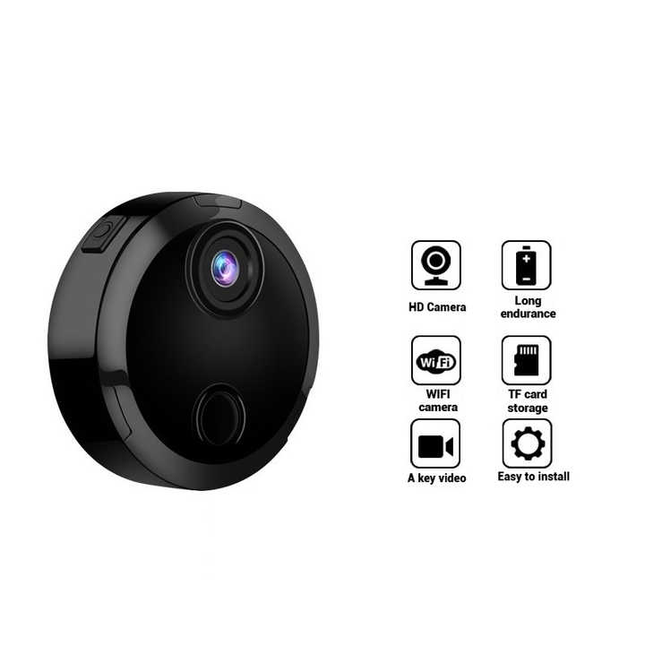 Mini Telecamera Spia WiFi HTech Full HD Con Infrarossi E Visione Notturna - Bodycam Nera
