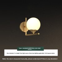 Lámpara de Pared LED de Estilo Nórdico Minimalista, con Globo de Cristal y Cuerpo de Latón, para Oficina o Edificio