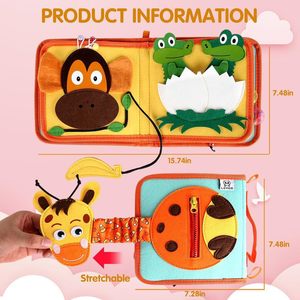 Libro Sensoriale Montessori di Alta Qualità, Ultima Versione, in Feltro, per Attività Prescolari, Libro delle Attività con Animali per Bambini 1-6 Anni, Libro per l'Apprendimento Precoce - Product Image 6