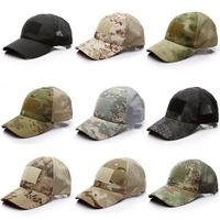 Casquette de baseball réglable en camouflage, casquette tactique en maille avec patch camouflage