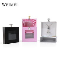 Boîte cadeau en papier d'emballage de bijoux de luxe à tiroirs coulissants personnalisés avec poignée pour bracelet paquet de bijoux avec diamant