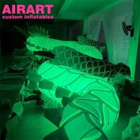 Nouveau dragon chinois gonflable géant, dragon chinois gonflable de style chinois vert pour la décoration extérieure