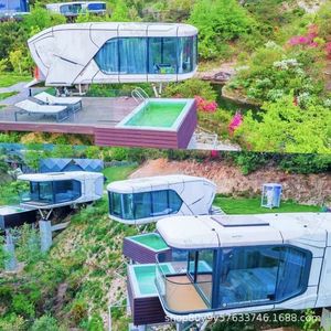 Casa Contenedor de Diseño Moderno para Hotel, Estructura Integrada Transpirable con Piscina y Terraza, Espacio de Vida al Aire Libre - Product Image 1