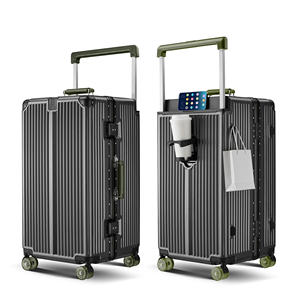 SOKOK Luxuriöser Reisekoffer mit Aluminiumrahmen, breitem Griff, hochwertigen Spinner-Rollen, Handgepäckgröße und Getränkehalter - Product Image 1