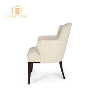 Chaise de salle à manger de style nordique pour hôtel, moderne, luxueuse, en bois blanc, dossier haut