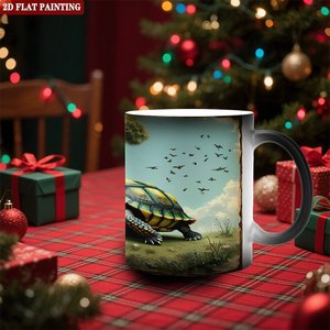 <b>Magic</b> Mug Frosted Black 11oz Ceramic Heat Activated Color Changing <b>Cup</b> Novelty Gift - Product Image 2