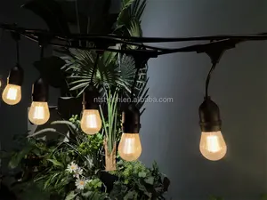 Commercial S14 E27 Hanging String Sockets Waterproof Outdoor Light Chain LED Festoon Lights Led Patio Lights For Bistro Garden