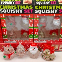 Nouveau Bestseller de Noël : Jouet Squishy en Caoutchouc Père Noël à Rebond Lent, Style Guimauve, Anti-stress, Boîte Cadeau