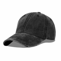 Gorra de Béisbol Estilo Polo de Alta Calidad, 6 Paneles, Algodón, Vintage, Retro, Desgastada, Lisa, de Mezclilla Lavada
