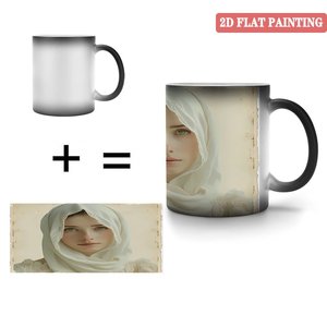 Mug de camping extérieur relaxant, noir givré, 11 oz, en céramique, tasse magique sensible à la chaleur - Product Image 4