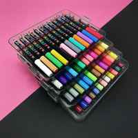 60 marqueurs de peinture acrylique à pointe souple, encre à base d'eau à séchage rapide, multi-surfaces pour roche, verre, bois, artisanat, avec étui de rangement