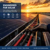 Cable Solar H1Z2Z2-K con Conexión por Haz Electrónico, 4mm² 6mm² 10mm² 16mm², Bajo Humo, Cero Halógenos, 1500V CC, Cable Fotovoltaico de Cobre Estañado
