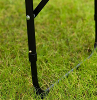 Hangrui Leichter, höhenverstellbarer, moderner Metall-Mesh-Tisch für den Außenbereich, klappbar, für Essbereiche, Eingangsbereiche, Villen, Camping, Angeln, Hotels